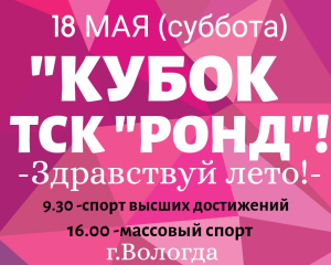 Кубок РОНД в Вологде 18 мая 2019 года Кубок РОНД в Вологде 18 мая 2019 года